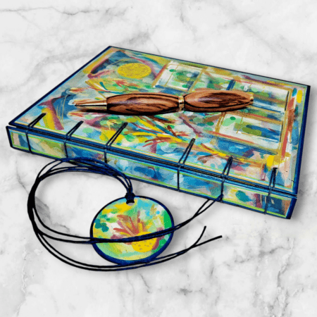 Notebook WRIGHT - carnet artisanal A5, pièce unique.