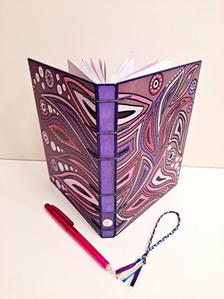 Carnet Semainier PURPLE - carnet artisanal A5, pièce unique.