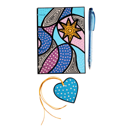 Carnet BLUE COSMOS - carnet artisanal A6, pièce unique.