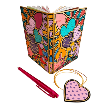 Carnet MY LOVE - carnet artisanal A6, pièce unique.