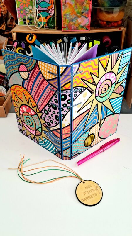 Notebook ZÉNITH, carnet  artisanal A5, pièce unique.