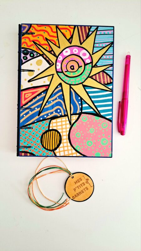 Notebook ZÉNITH, carnet  artisanal A5, pièce unique.