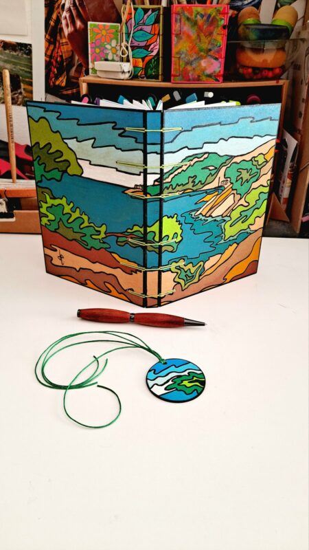 Carnet Semainier HORIZON,   carnet artisanal A5, pièce unique.