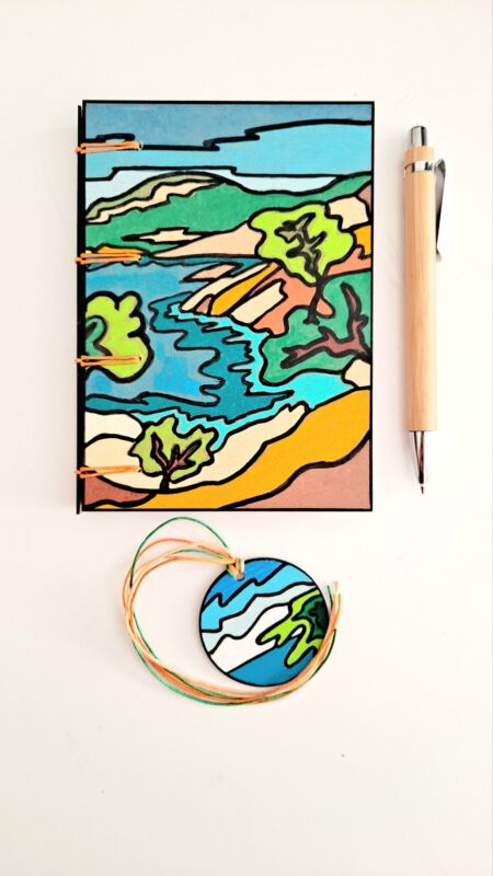 Carnet RÉCIF, carnet artisanal A6, pièce unique.