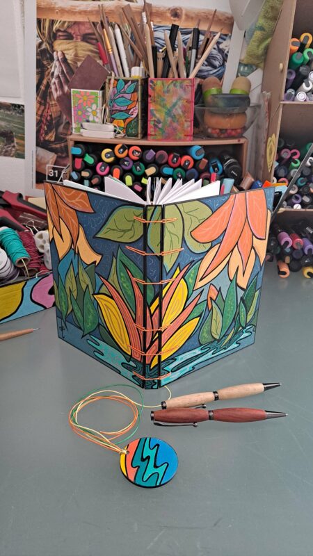 Carnet PALMA, carnet artisanal A5, pièce unique.